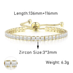 PAVOI 14k Gold Plated Tennis Bracelets for Women - Paperclip Link Chain and Cubic Zirconia Gold Bracelet - Trendy Bridal Jewelry
