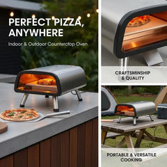 Elektrischer Pizzaofen Tisch-Pizza Maker für 12" Pizza Innen- & Außenbereich