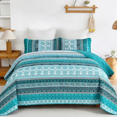 【dealsforyou】Parures de lit réversibles imprimées ultra douces Baleines Flottilla, très grand lit, couvre-lits et couvre-lits légers à motifs géométriques et rayures avec 2 taies d'oreiller pour toutes les saisons