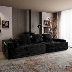 【Fête des Pères】Canapé-lit sans cadre segmenté de 126 pouces. Tissu en velours côtelé compact sans cadre, canapé-lit de sol multifonctionnel pour coins lecture douillets et espaces invités, design ergonomique, expédié en deux pièces modulables