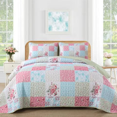 【Sommerlaune】Walflotte Wendedecken, leichte Boho-Tagesdecken mit Druckmuster, Bettüberwurf-Set mit 2 Kissenbezügen für King/Queen-Size, 1 Kissenbezug für Twin-Size, weich für alle Jahreszeiten