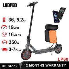 Electric Scooter Adults & Teens, 18 MPH Max Speed, 21 Miles Long Range, Cruise Control and Dual Braking, Foldable Electric Scooter for Adults Powerful Portable App battery escooter system Folding Bike