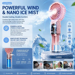Ventilateur de climatiseur trois-en-un avec lumière LED Humidificateur portable Ventilateur de climatiseur 3/4 vitesses Ventilateur à jet d'eau portable pour voyage en extérieur