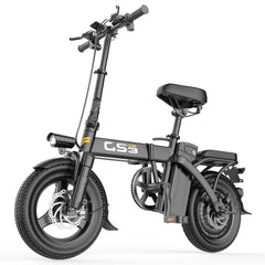 500W Electric Bicycles Ebike E-Bike For Adults, 3-Riding Modes, 14' Foldable Ebike, With Charger And Battery, MAX Speed 19.9 MPH, Dual Disc Brakes, With A Basket And Lock, Durable And Lightweight Frame, All-Terrain Foldable Ebike