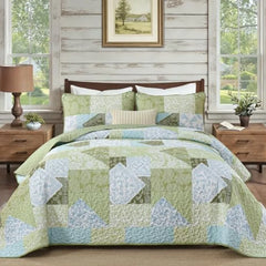 【Sommerlaune】Walflotte Wendedecken, leichte Boho-Tagesdecken mit Druckmuster, Bettüberwurf-Set mit 2 Kissenbezügen für King/Queen-Size, 1 Kissenbezug für Twin-Size, weich für alle Jahreszeiten