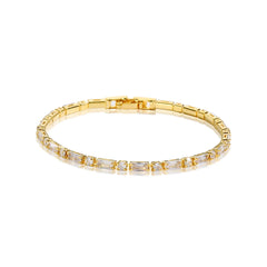 PAVOI 14K Gold Plated Cubic Zirconia Classic Tennis Bracelet | Gold Bracelets for Women | 4mm CZ, Size 6.5-7.5 Inch