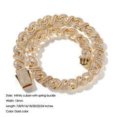 1-100 Niche design flower zircon infinite chain necklace trendy brand versatile high-end hip-hop accessories