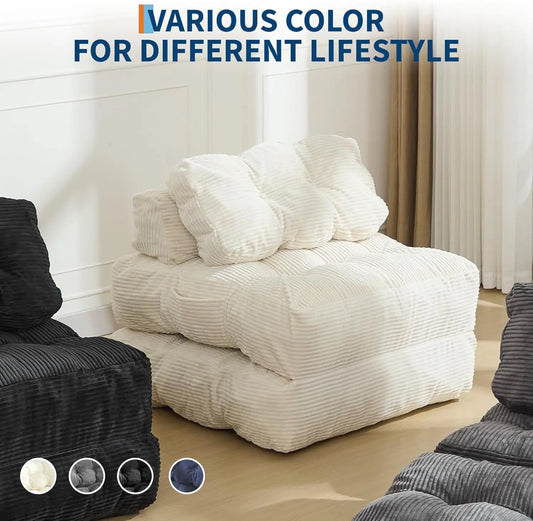 3-in-1 34" Folding Sofa Bed with Pillow Boneless Matress with Back Support Comfy Portable Convertible Sleeper Chair Floor Sofa