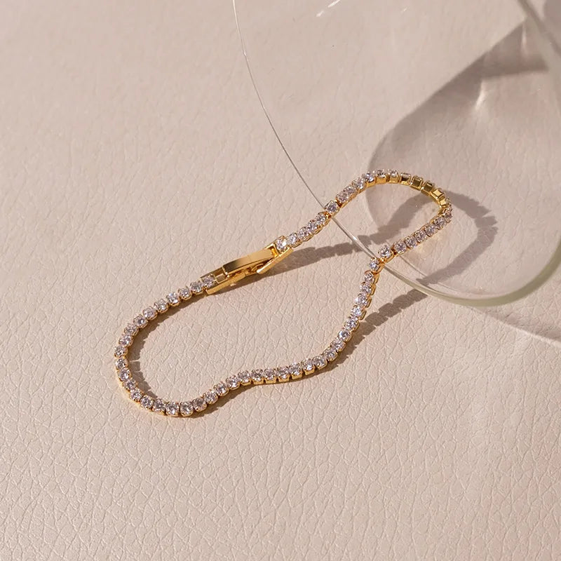 PAVOI 14K Gold Plated Cubic Zirconia Classic Tennis Bracelet | Gold Bracelets for Women | 4mm CZ, Size 6.5-7.5 Inch