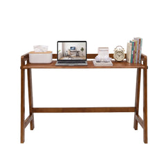 Solid Wood Folding Desk – Mid Century Modern Foldable Computer Desk, Walnut