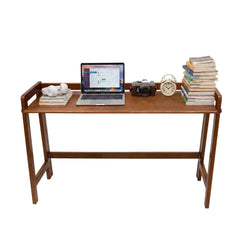 Solid Wood Folding Desk – Mid Century Modern Foldable Computer Desk, Walnut