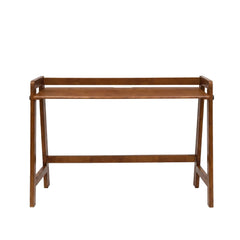 Solid Wood Folding Desk – Mid Century Modern Foldable Computer Desk, Walnut