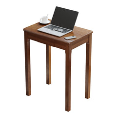 Solid Wood Narrow Desk with Drawers – 23" x 15" Walnut Rubberwood Writing & Side Table