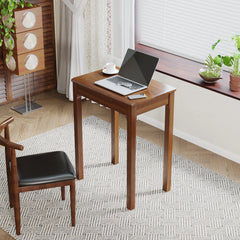 Solid Wood Narrow Desk with Drawers – 23" x 15" Walnut Rubberwood Writing & Side Table