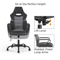 Staples Emerge Vector Gaming Chair – Ergonomic Adjustable Height Swivel Black Chair