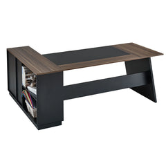 Uimoso 350 LB L-Shaped Executive Desk with Cabinet & Drawers – Large Home Office Computer Desk