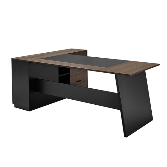 Uimoso 350 LB L-Shaped Executive Desk with Cabinet & Drawers – Large Home Office Computer Desk
