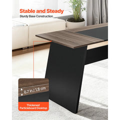 Uimoso 350 LB L-Shaped Executive Desk with Cabinet & Drawers – Large Home Office Computer Desk