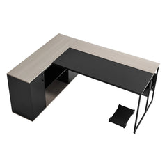 Uimoso 350 LB L-Shaped Executive Desk with Drawers & Stand – Large Home Office Computer Desk