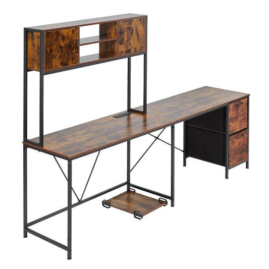 Uimoso 62.2" L-Shaped Gaming Desk with LED Lights – Reversible Corner Computer Desk