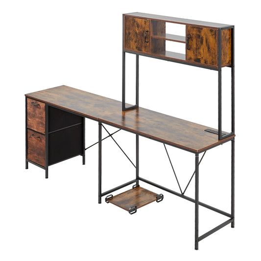Uimoso 62.2" L-Shaped Gaming Desk with LED Lights – Reversible Corner Computer Desk