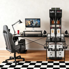 Uimoso 67" L-Shaped Reversible Computer Desk with Monitor Shelf – Gaming & Home Office Desk
