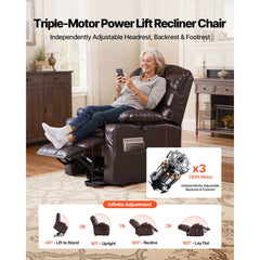 Uimoso Power Lift Recliner Chair with Heat & Massage, Triple Motor Electric Recliner