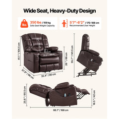 Uimoso Power Lift Recliner Chair with Heat & Massage, Triple Motor Electric Recliner