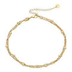 Gold Plated Beaded Anklet for Women