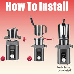 【FathersDayGift】Quiet and powerful 200W stainless steel fruit and vegetable juicer