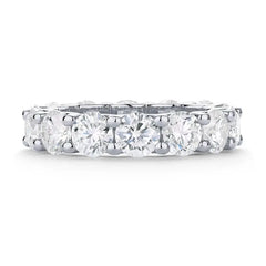 PAVOI 14K Gold Plated Eternity Ring for Women - Statement Eternity Band Rings with Round Cubic Zirconia - Stackable Wedding Band - Travel Bridal Jewelry