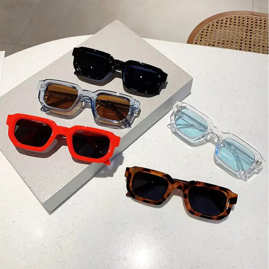 6-Pack Vintage Sunglasses Retro Rectangle Frames with UV400 Protection for Men & Women Luxury Fashion Eyewear, Perfect for Outdoor Adventures & Daily Use