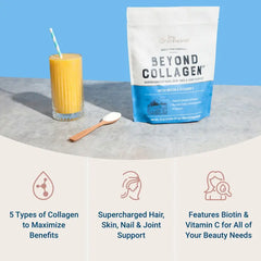 Live Conscious Beyond Collagen Multi Collagen Pulver – hydrolysiertes Kollagen-Peptidpulver der Typen I, II, III, V & X mit Biotin & Vitamin C