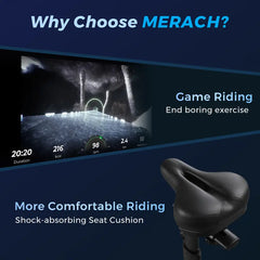Merach Exercise Bike with New RPM Game Mode for Home Stationary Bike Enhanced Electronic with Holder Silent Belt Drive and Comfortable Seat Cushion for Cardio Workout Exclusive App ,Tablet Mount and Fitness Courses Gym machine Summervibes