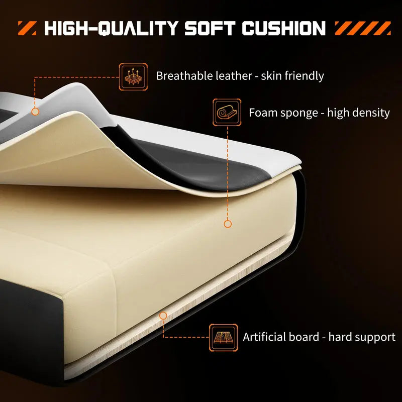 Game Chair - Ergonomic Computer with Height Adjustable 360° Swivel, Comfy Lumbar Support, Fixed Up Armrest, Fixed Base