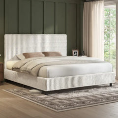 [DealsForYouDays][Summerwins] AMERLIFE Upholstered Bed Frame, Corduroy Platform Bed with 3.5" Thick Gap-Free Headboard, Fully Padded, Metal Frame with Strong Slats, No Box Spring Needed
