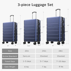 Sweet Furniture F Hardside Expandable Luggage, 20 inch Carry on Lightweight Suitcase with Spinner Wheels, TSA Lock, Telescopic Handle and ABS Durable Material