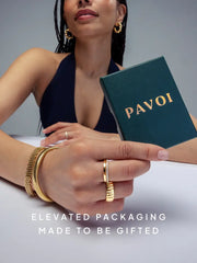 PAVOI Chunky Interlock Statement Ring for Women - 14K Gold Plated Multi-Band Interlocking Ring - Cubic Zirconia Statement Bands Jewelry