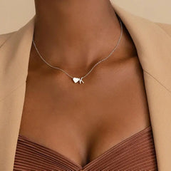 September Laurel Heart Initial Necklace for Women Teen Girls - 18K Gold Plated Letter A-Z Pendant Necklace Dainty Heart Necklaces Tiny Initial Necklaces Birthday Gifts for Women Jewelry Gift for Her Christmas Gift