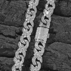 1-100 Niche design flower zircon infinite chain necklace trendy brand versatile high-end hip-hop accessories