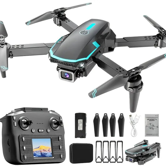 Aerial Photography Drone, Foldable Kids RC Quadcopter with Dual Cameras, Beginner Drone with Headless Mode, One-key Takeoff & One-key Landing, Foldable WiFi FPV Drone, Perfect Holiday, Carnival and New Year Gifts for Kids Ages 14+, TongLi Drone