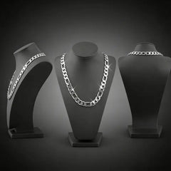 Men's Stainless Steel Figaro Chain Necklace Set, 12MM Polished Silver Tone Cuban Link Curb Chain Necklaces, Hip Hop Rapper Style Chunky Thick Chain Jewelry,925 Silver  Plated Stylish ,For Men Women Daily Wear, Valentine's Day Birthday Gift
