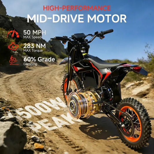 Electric Bike, 50 MPH Top Speed, 60 Miles Range, 3 Mode, Double Suspension & Dual Hydraulic Brake, 14''/12'' All-Terrain Tires, Perfect Gift #SummerWins