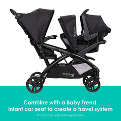 Baby Trend® Sit N Stand® Lightweight Foldable Double 2.0 Stroller w/ Removable 2 Panel Fully Ratcheting Canopy