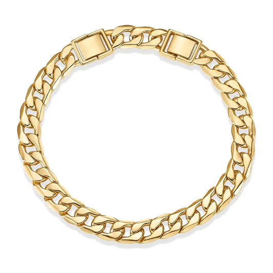 PAVOI 14K Gold Plated Chunky Curb Chain Anklet for Women - Lightweight Flat Curb Link Chain Anklets - Trendy Summer Gold Jewelry