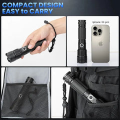 【SummerVibes】2PACKS High Lumen Rechargeable LED Flashlights Ultra-Bright Flashlights 5 Modes With COB Light Tactical Accessories,Zoom-able Torch Handheld Flashlight，For Outdoor Emergency Signaling Backyard BBQ Adjust Brightness Labor Day spotlight