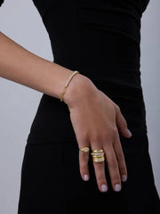 PAVOI 14k Gold Plated Tennis Bracelets for Women - Paperclip Link Chain and Cubic Zirconia Gold Bracelet - Trendy Bridal Jewelry