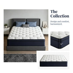 10/12/14 Inch Hybrid Memory Foam & Independent Spring Mattress - Medium-Firm Ergonomic Lumbar & Neck Support, Boxed Foam Based Mattress for Modern Home Bedroom (Twin, Full, Queen, King Sizes) - Anti-Allergic Sleep Upgrade
