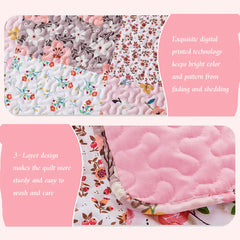 【Sommerlaune】Walflotte Wendedecken, leichte Boho-Tagesdecken mit Druckmuster, Bettüberwurf-Set mit 2 Kissenbezügen für King/Queen-Size, 1 Kissenbezug für Twin-Size, weich für alle Jahreszeiten