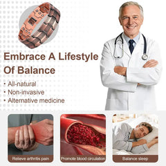 Pure Copper Magnetic Bracelet for Men – 3500 Gauss Magnets, Adjustable & Hypoallergenic. Stylish Wellness Gift for Him, Relieve Fatigue & Boost Energy, is a jewelry magnetic bracelet for daily wear and activities,Father's Day Gift